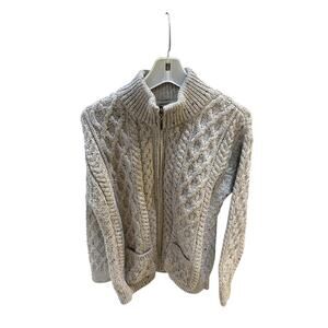 Aran Craft - Merino Wool Irish Cardigan Open Sweater Size M